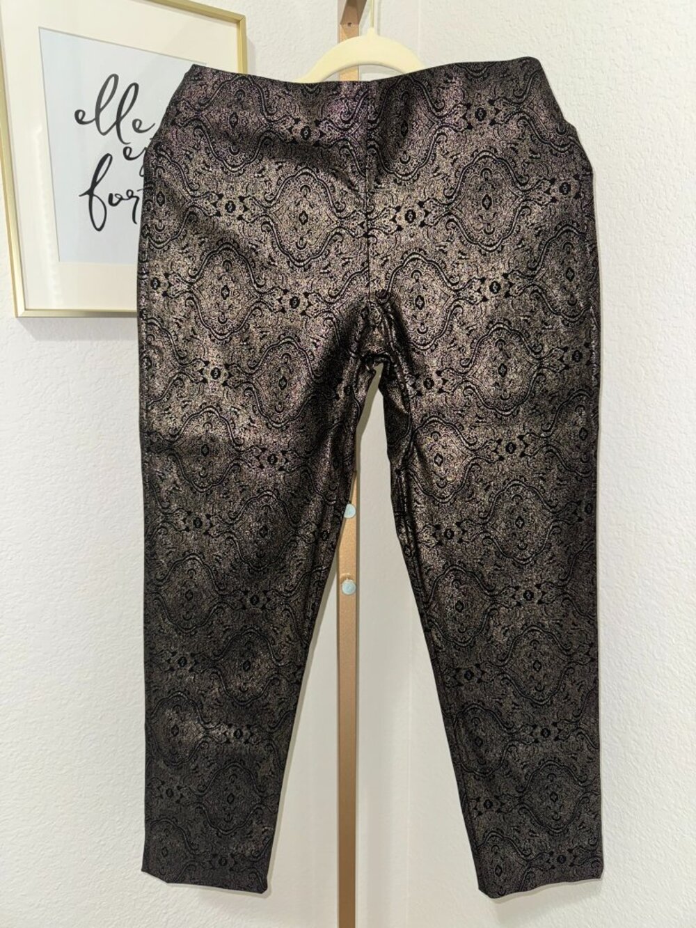 Black & Gold Statement Pants | Attyre | Size 6 | Chic Night-Out Vibes